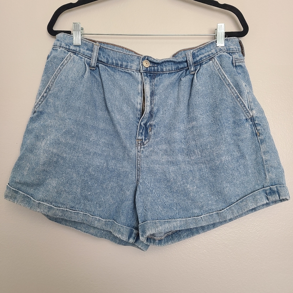 American Eagles High Waisted Vintage Light Blue Wash Denim 90's Mom Shorts 16/XL